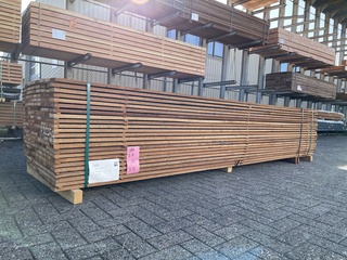 Ca. 74x Purple Heart planken geschaafd, 20x100mm, lengte 56/300cm, 13/